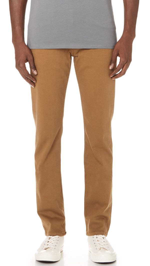 Men's Slim Straight Brown Jeans